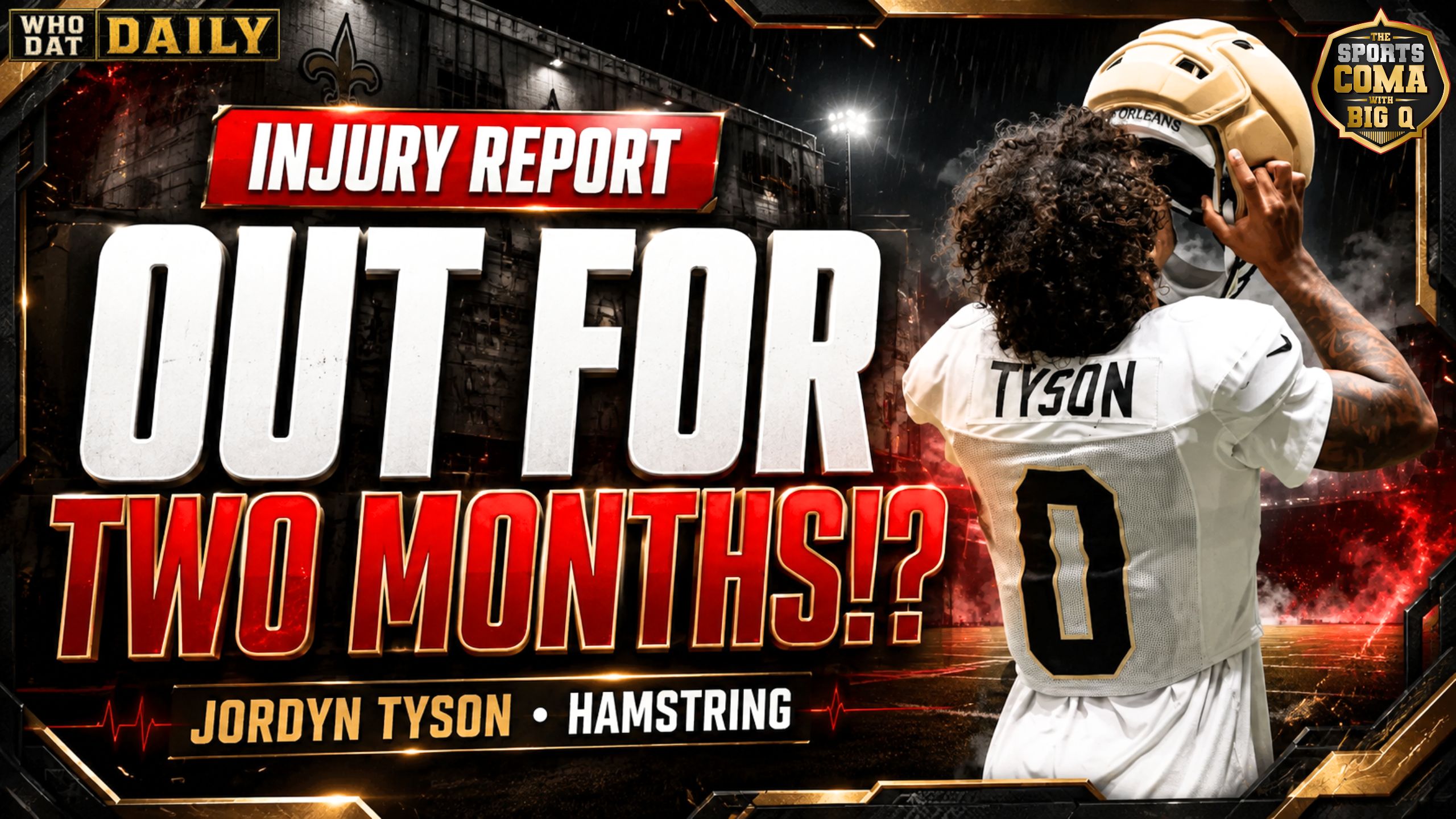Jordyn Tyson hamstring injury could sideline Saints rookie for two months