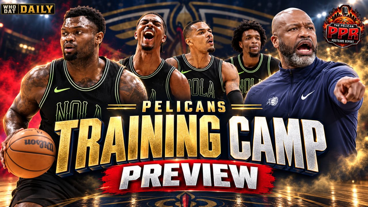 New Orleans Pelicans players prepare for the opening of 2026 training camp under head coach Jamahl Mosley.