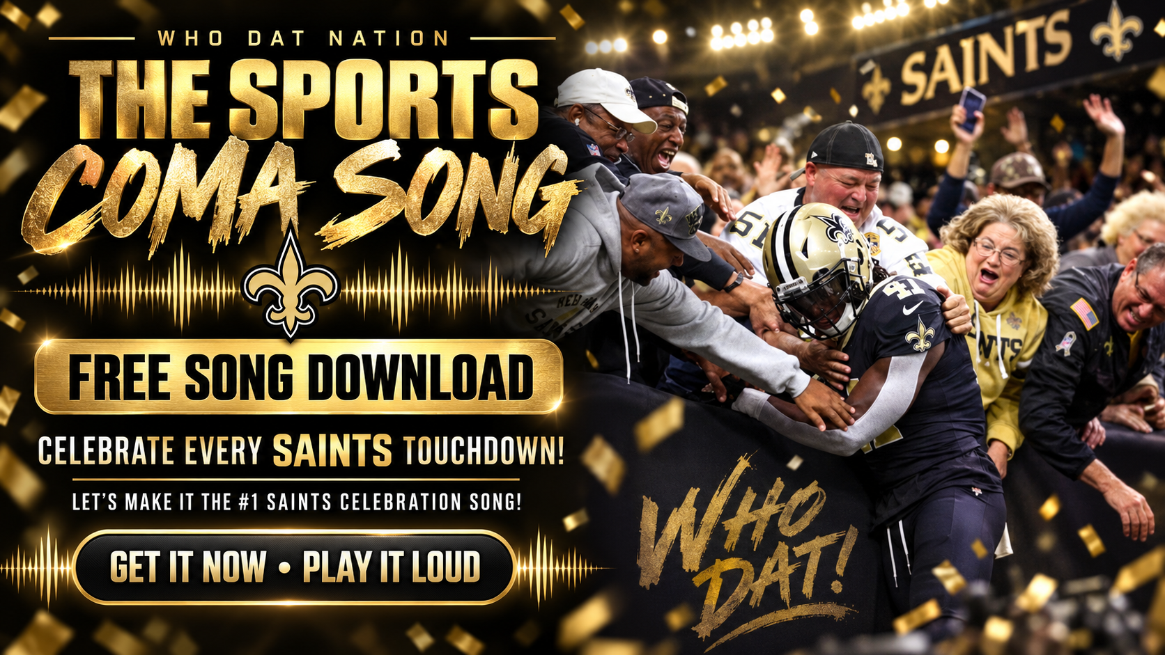 Download The Sports Coma Saints TD Celebration Song free—celebrate with Big Q!