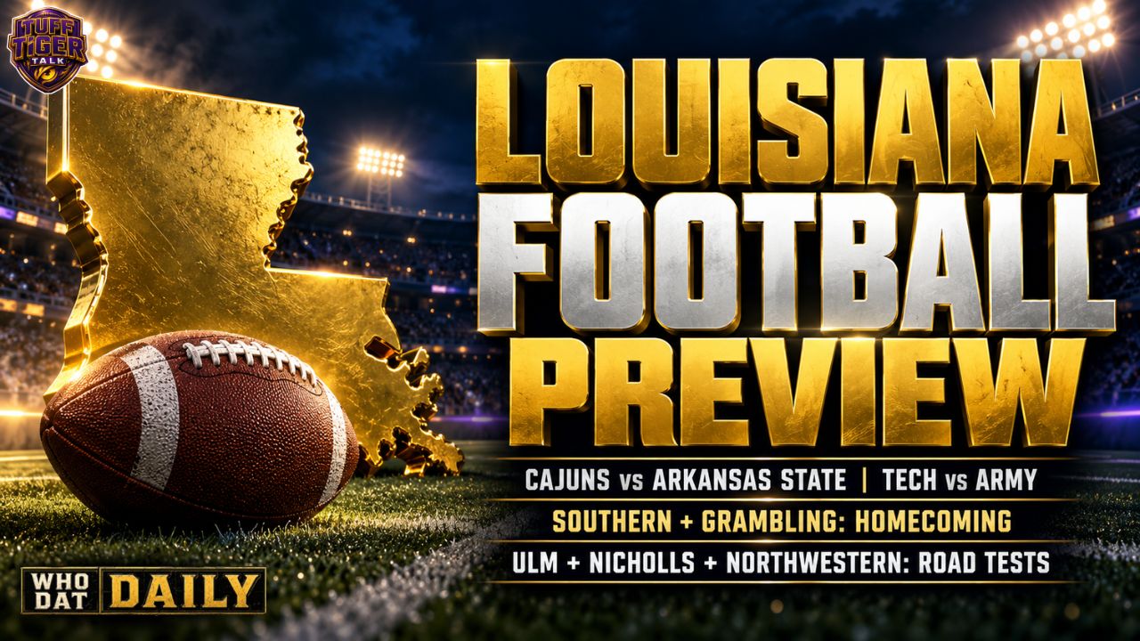 Louisiana college football programs featured in the October 3, 2026 weekend preview.