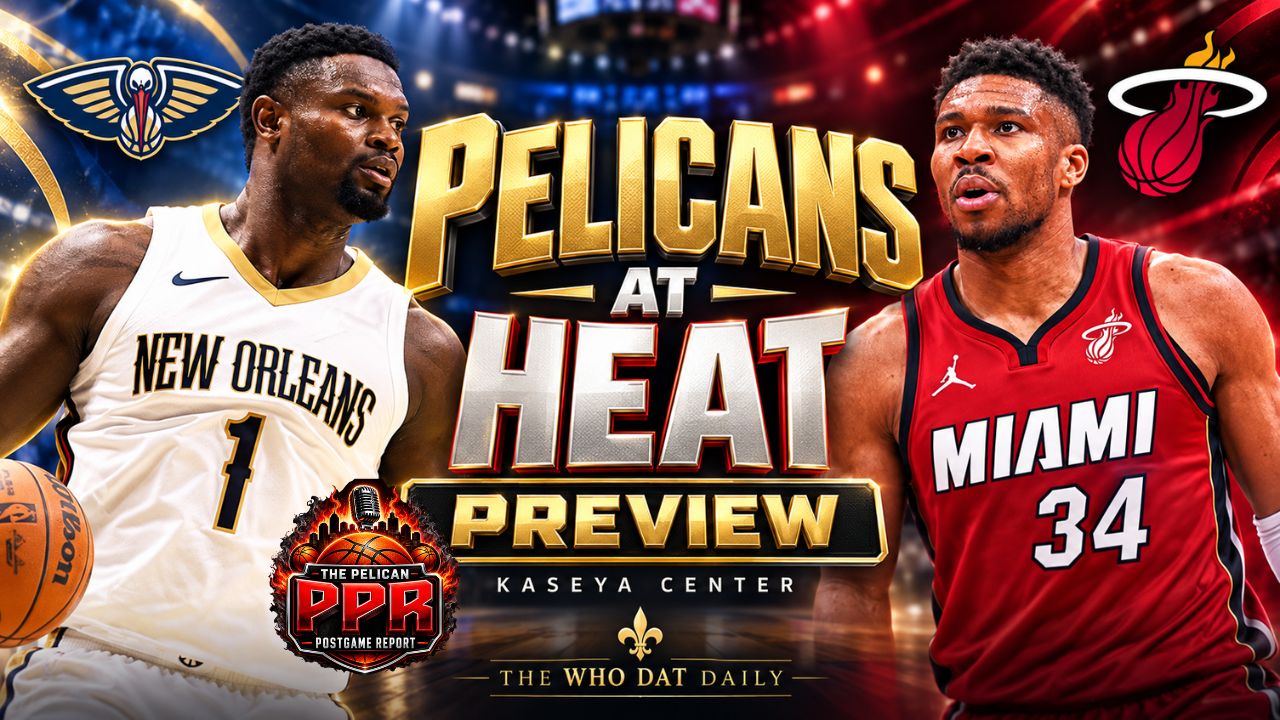 Pelicans vs. Heat Preview matchup preview graphic
