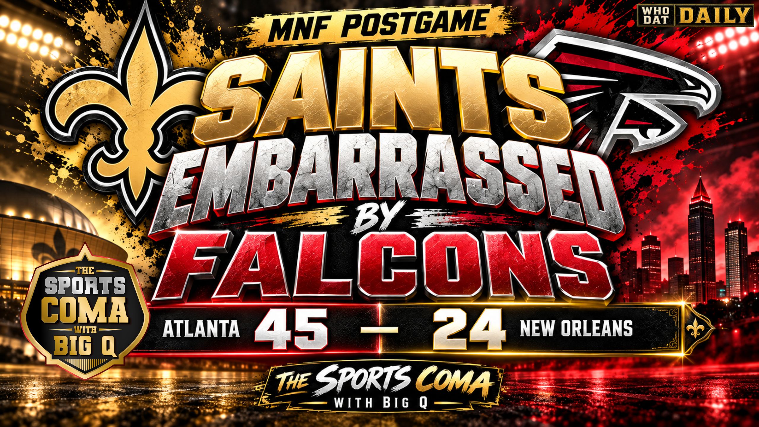 The New Orleans Saints fell to 1–3 after a 45–24 Monday Night Football loss to the Atlanta Falcons. Here’s what went wrong for New Orleans.