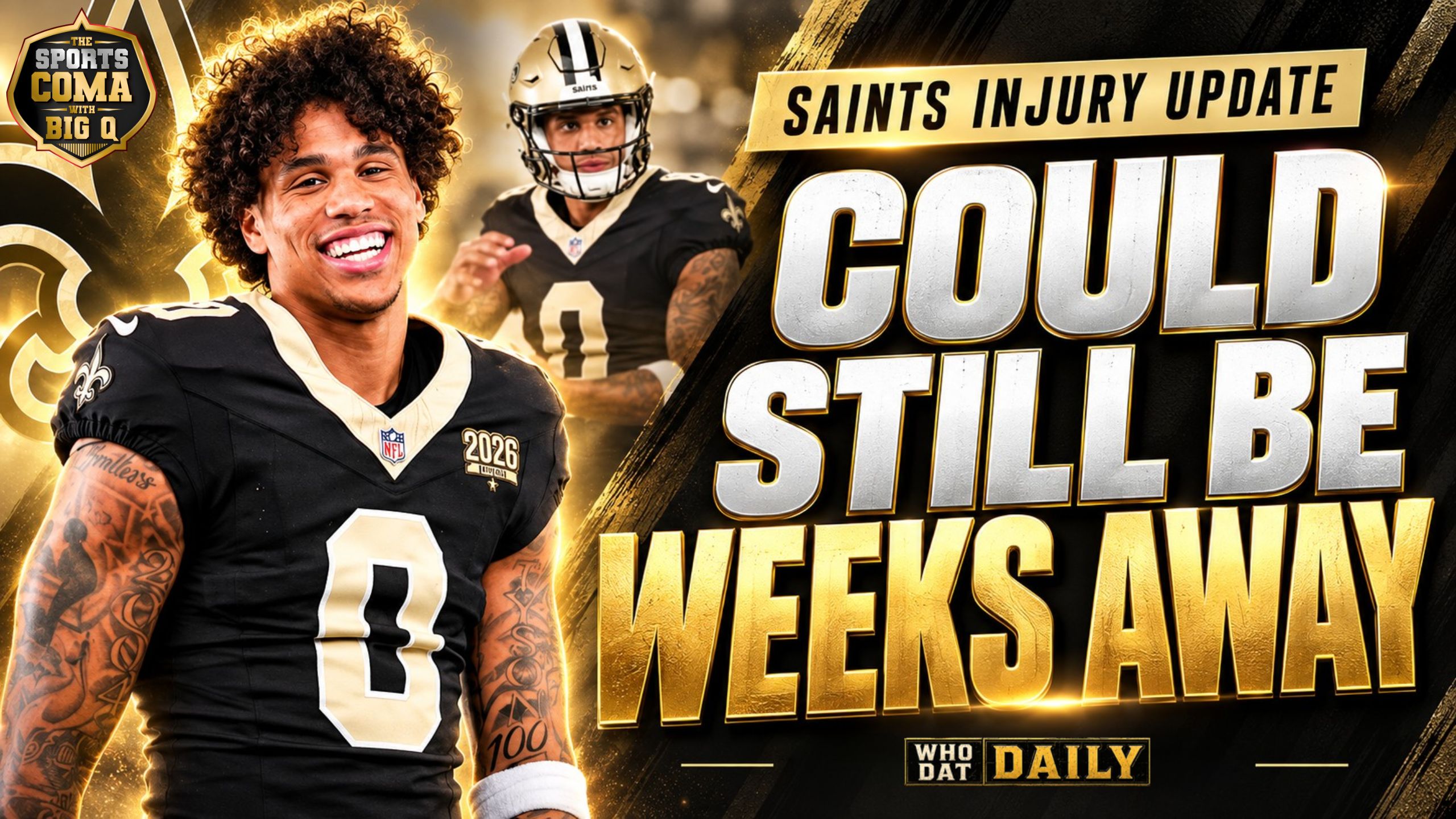 New Orleans Saints first-round receiver Jordyn Tyson is making progress from his hamstring injury, but the rookie is still expected to miss more time before making his NFL debut.